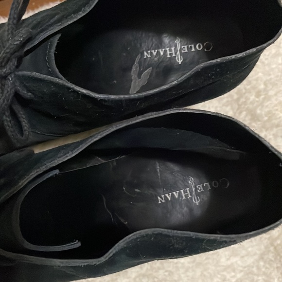 COLE HAAN WEDGE BRUSHED SUEDE BLACK BOOTIES WOMENS SIZE 9.5 - Picture 4 of 4